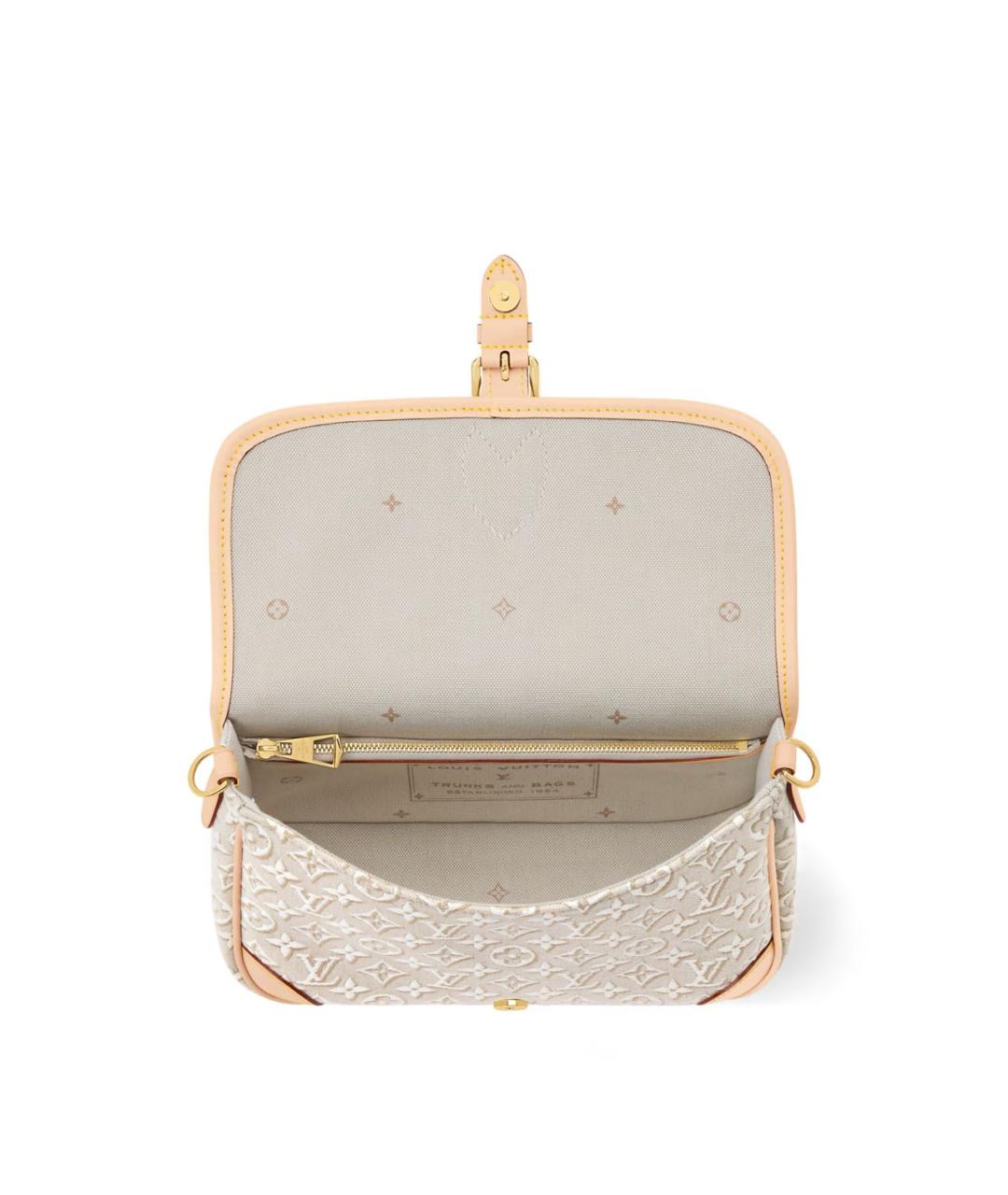 LOUIS VUITTON Бежевая сумка с короткими ручками из канвы, фото 3