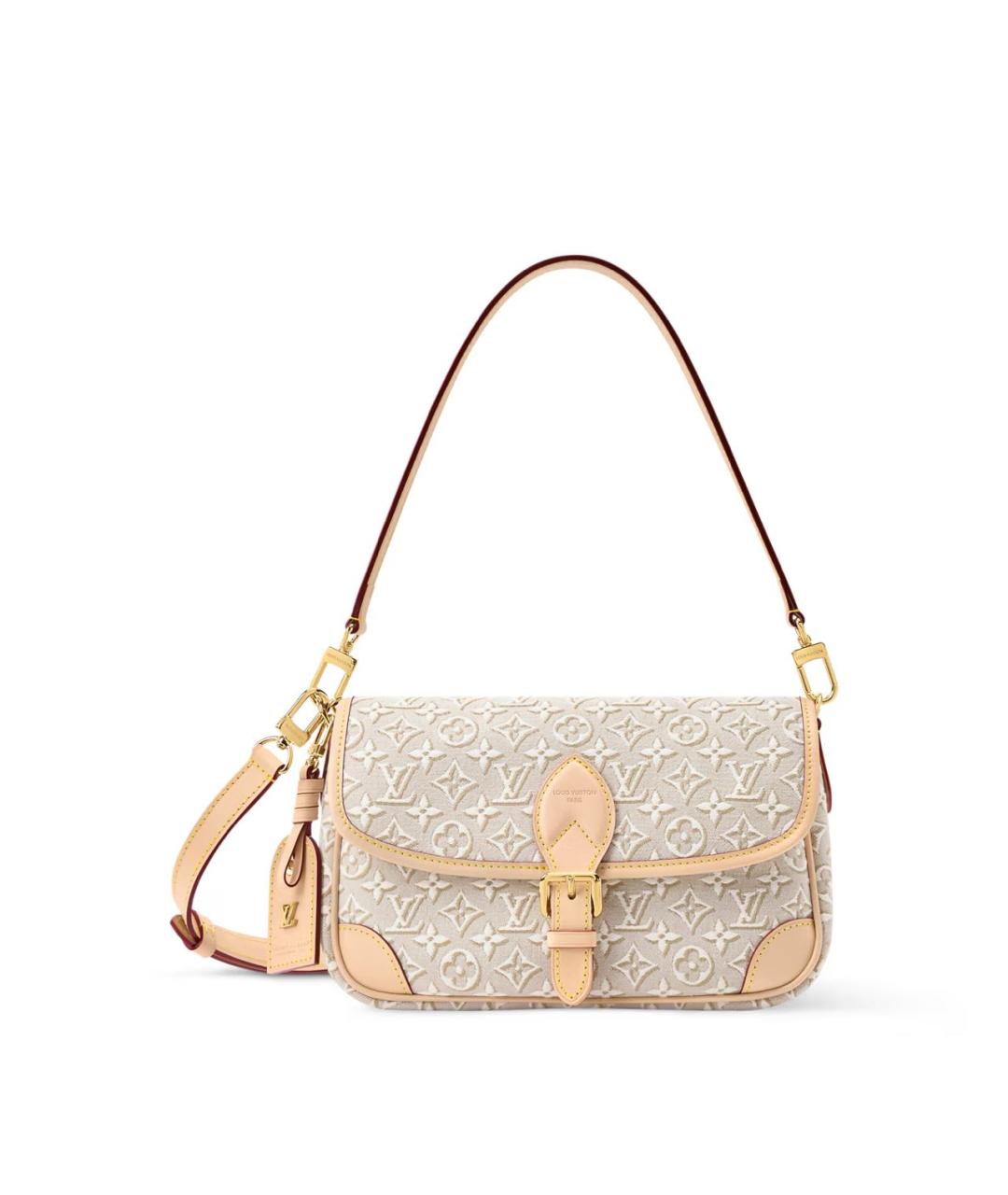 LOUIS VUITTON Бежевая сумка с короткими ручками из канвы, фото 6
