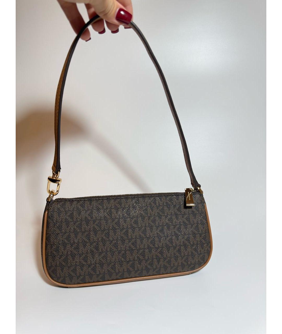 MICHAEL KORS Коричневая кожаная сумка с короткими ручками, фото 3