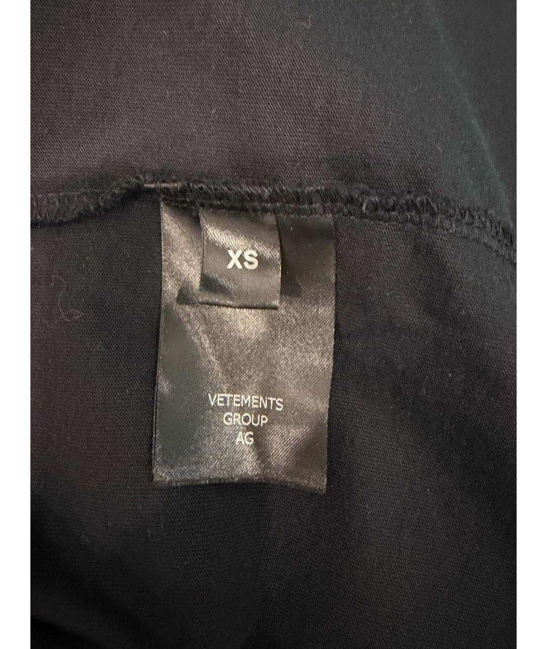 VETEMENTS Черная хлопковая футболка, фото 3