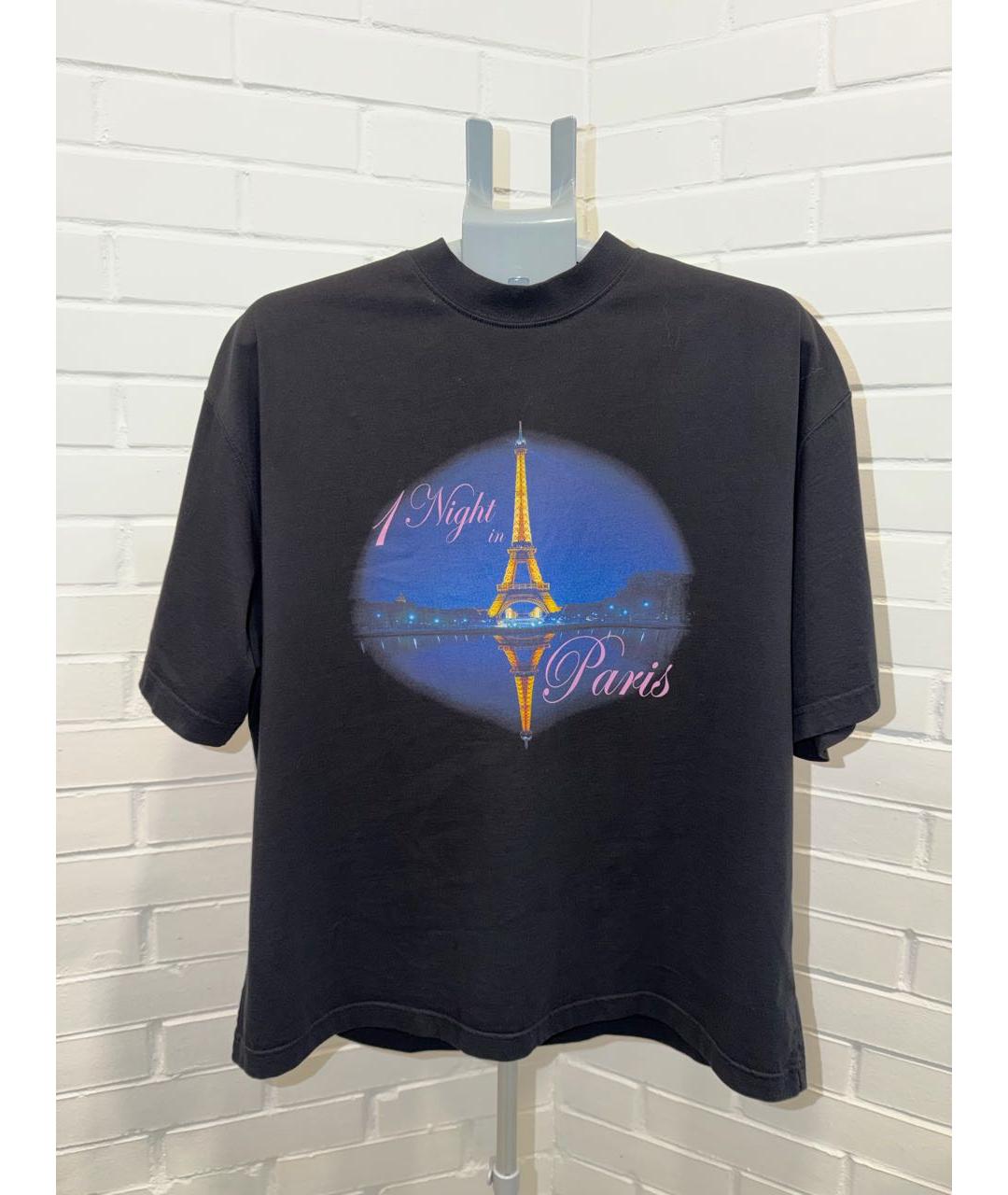 VETEMENTS Черная хлопковая футболка, фото 6