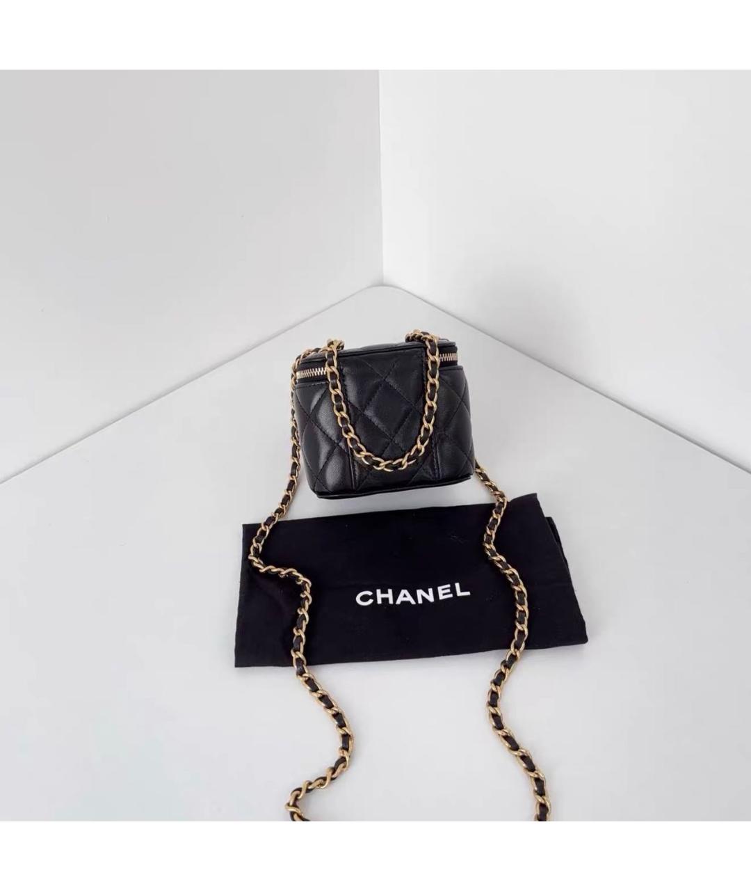 CHANEL Черная кожаная сумка через плечо, фото 3