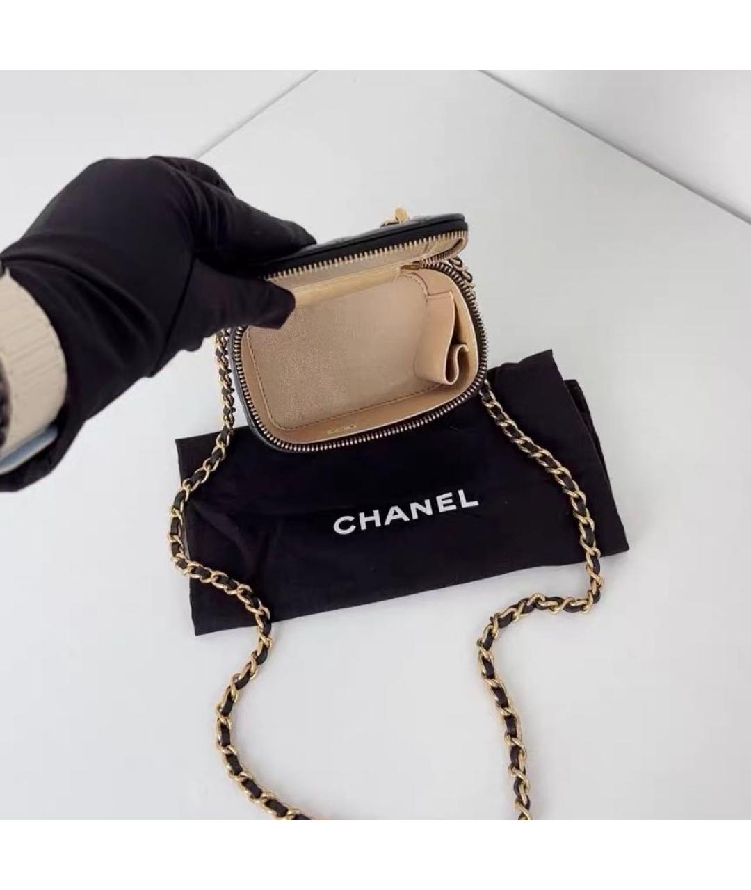 CHANEL Черная кожаная сумка через плечо, фото 8