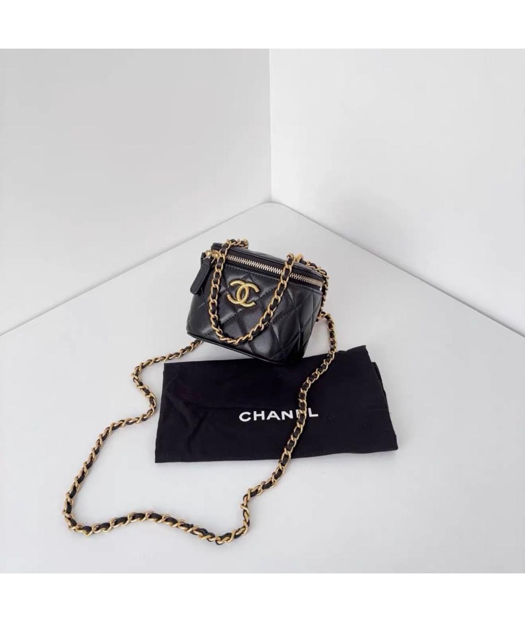 CHANEL Черная кожаная сумка через плечо, фото 2