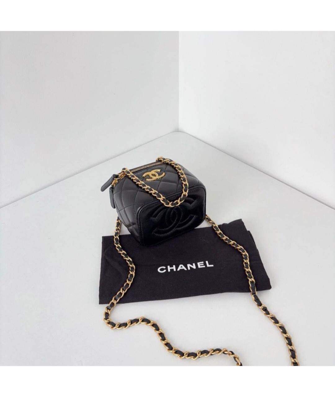 CHANEL Черная кожаная сумка через плечо, фото 6