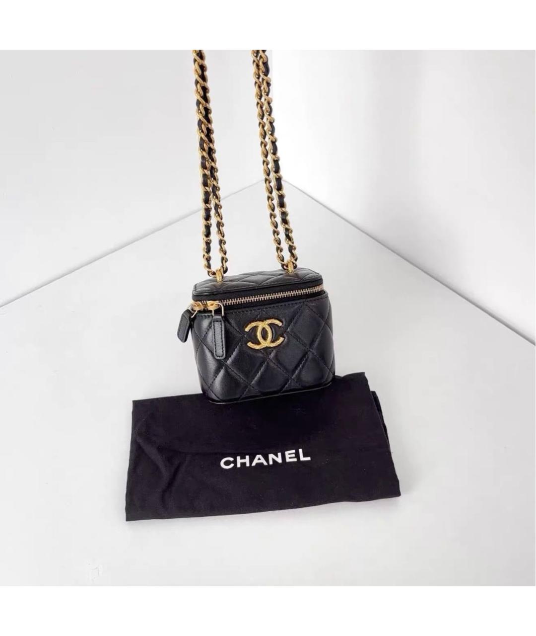 CHANEL Черная кожаная сумка через плечо, фото 4