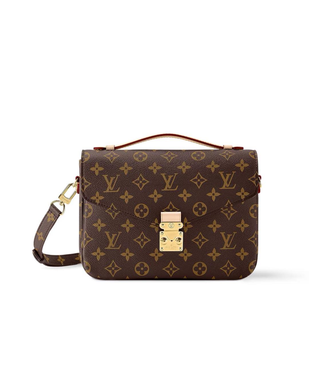 LOUIS VUITTON Коричневая кожаная сумка через плечо, фото 6
