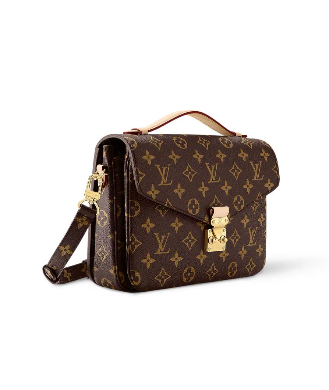 LOUIS VUITTON Коричневая кожаная сумка через плечо, фото 2