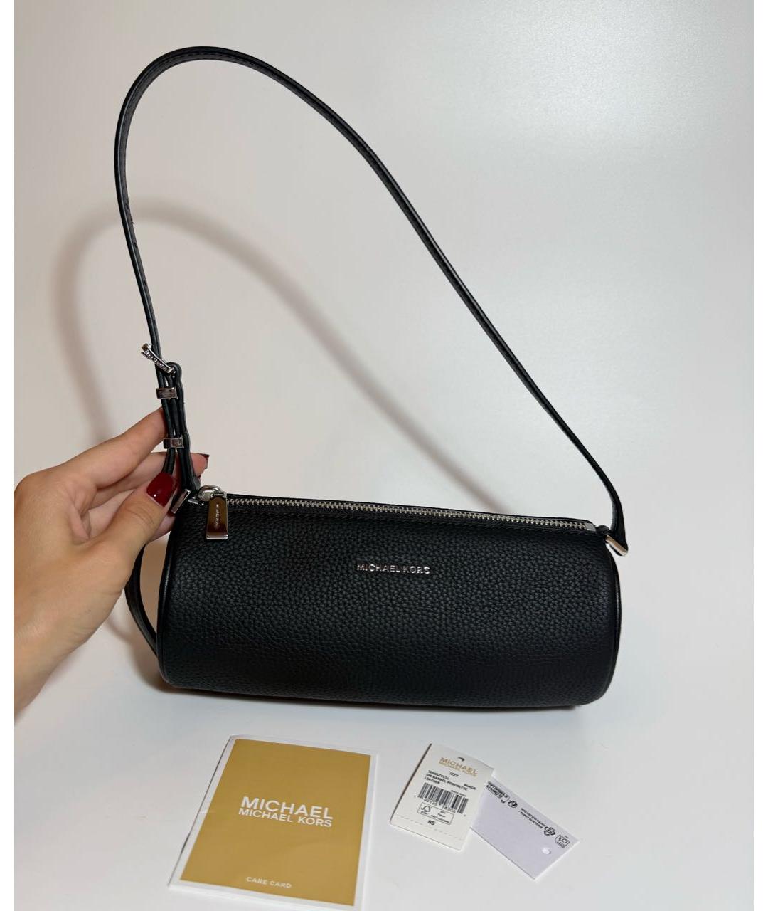 MICHAEL KORS Черная кожаная сумка с короткими ручками, фото 5