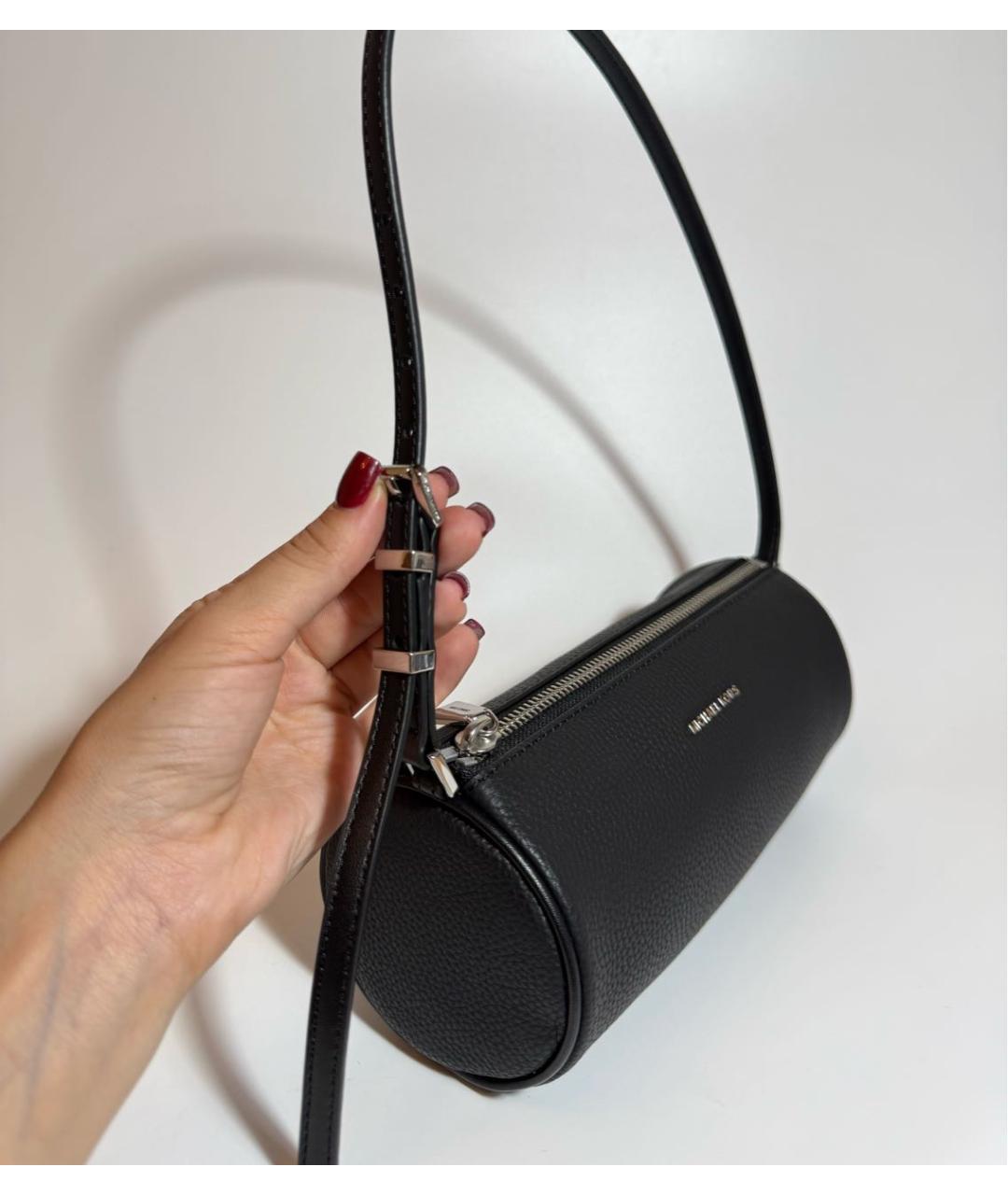MICHAEL KORS Черная кожаная сумка с короткими ручками, фото 2