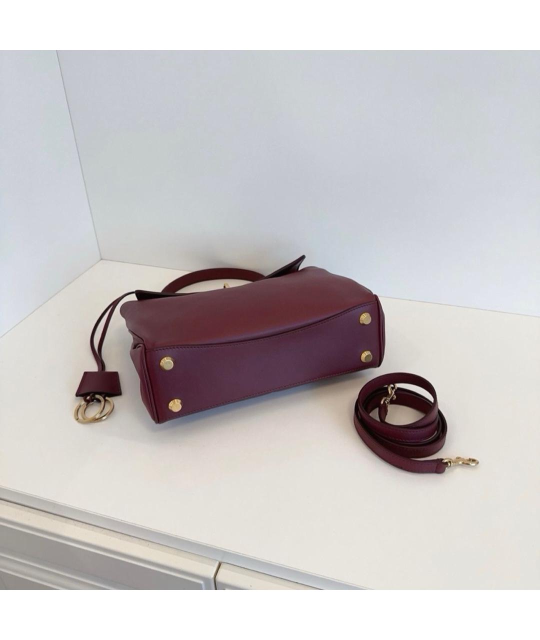 BALENCIAGA Бордовая кожаная сумка тоут, фото 5