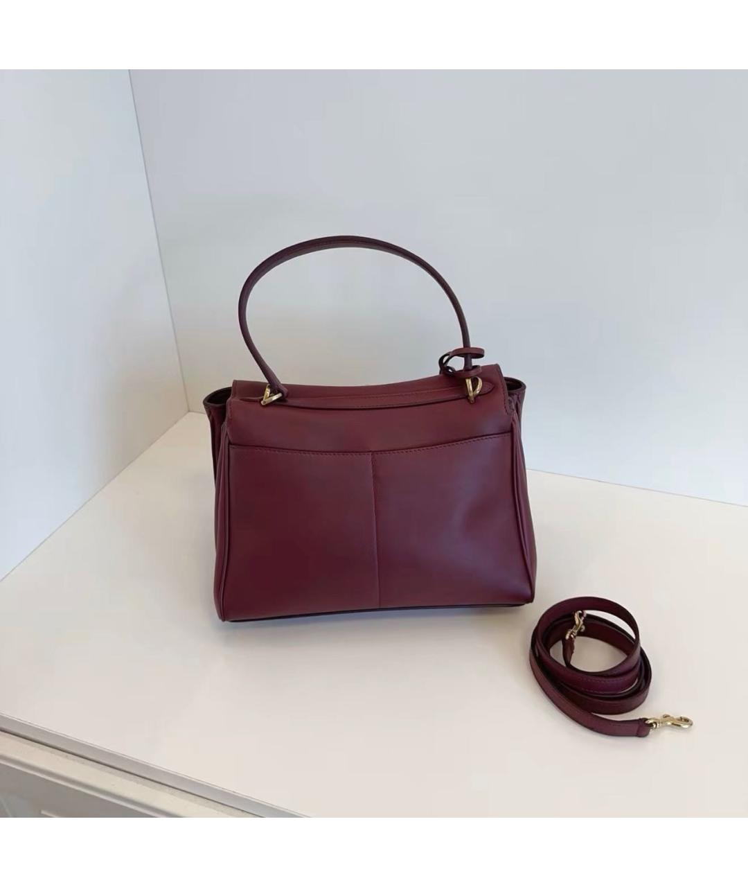 BALENCIAGA Бордовая кожаная сумка тоут, фото 2