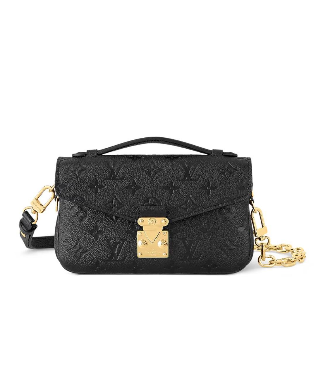 LOUIS VUITTON Черная кожаная сумка через плечо, фото 5