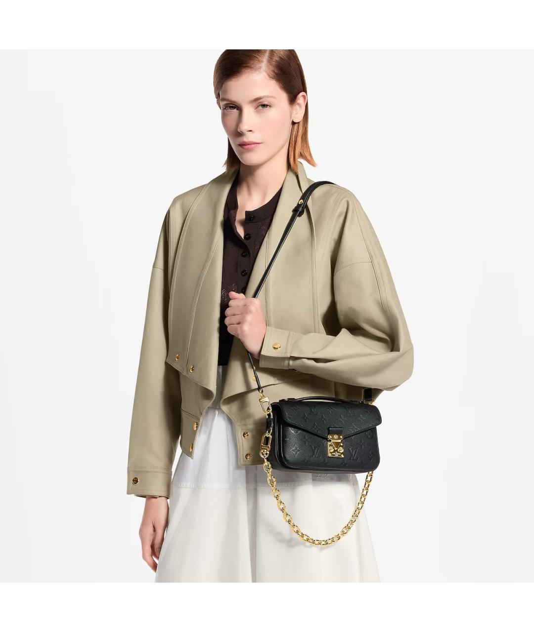 LOUIS VUITTON Черная кожаная сумка через плечо, фото 4