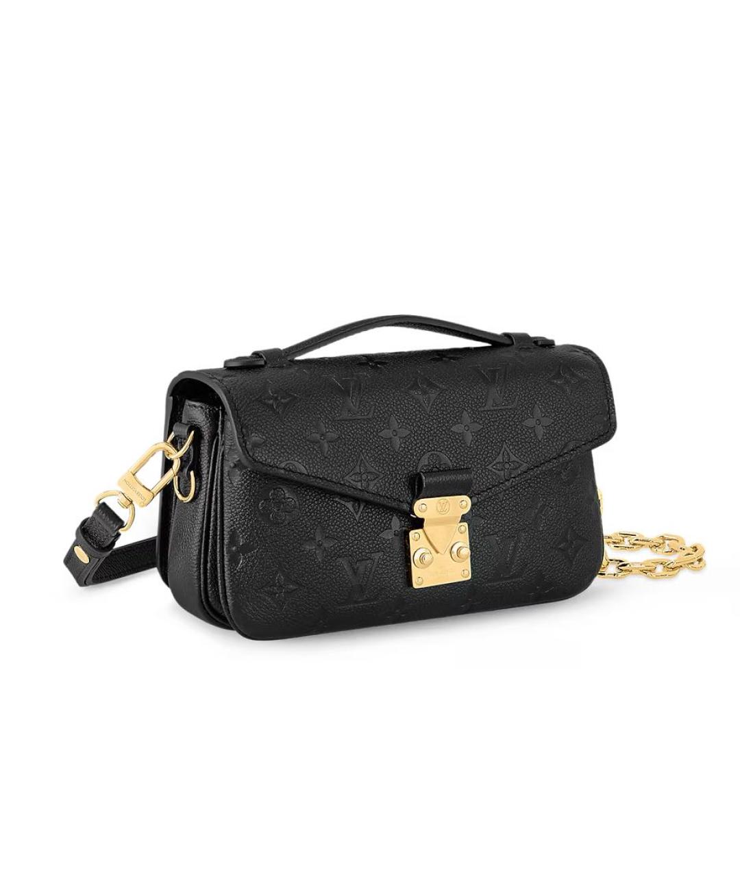 LOUIS VUITTON Черная кожаная сумка через плечо, фото 2