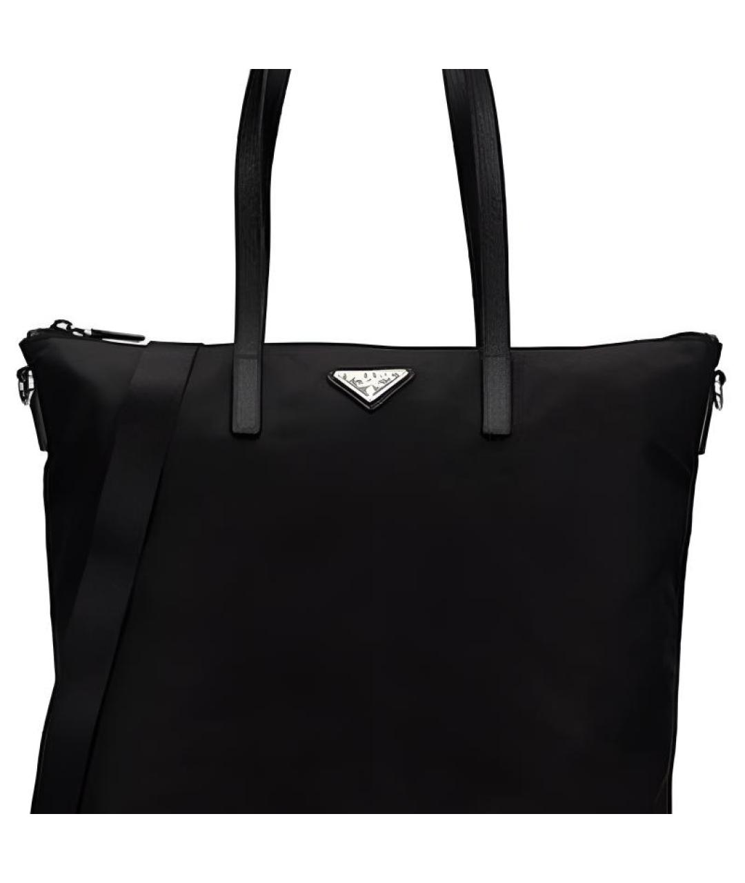 PRADA Черная нейлоновая сумка тоут, фото 4