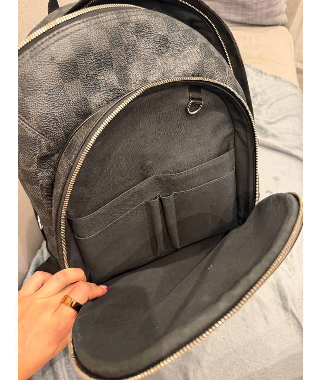 LOUIS VUITTON Черный рюкзак из канвы, фото 6