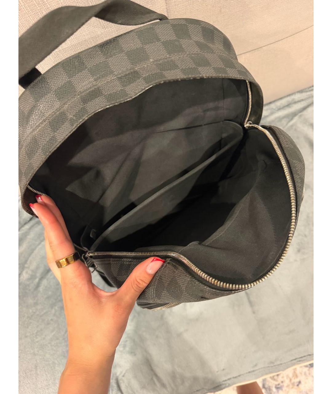 LOUIS VUITTON Черный рюкзак из канвы, фото 4