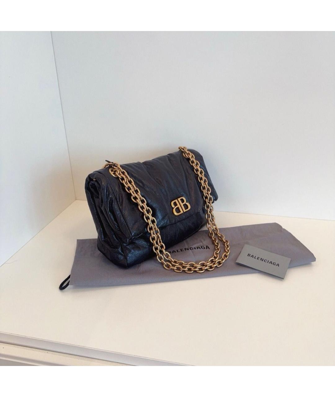 BALENCIAGA Черная кожаная сумка через плечо, фото 2