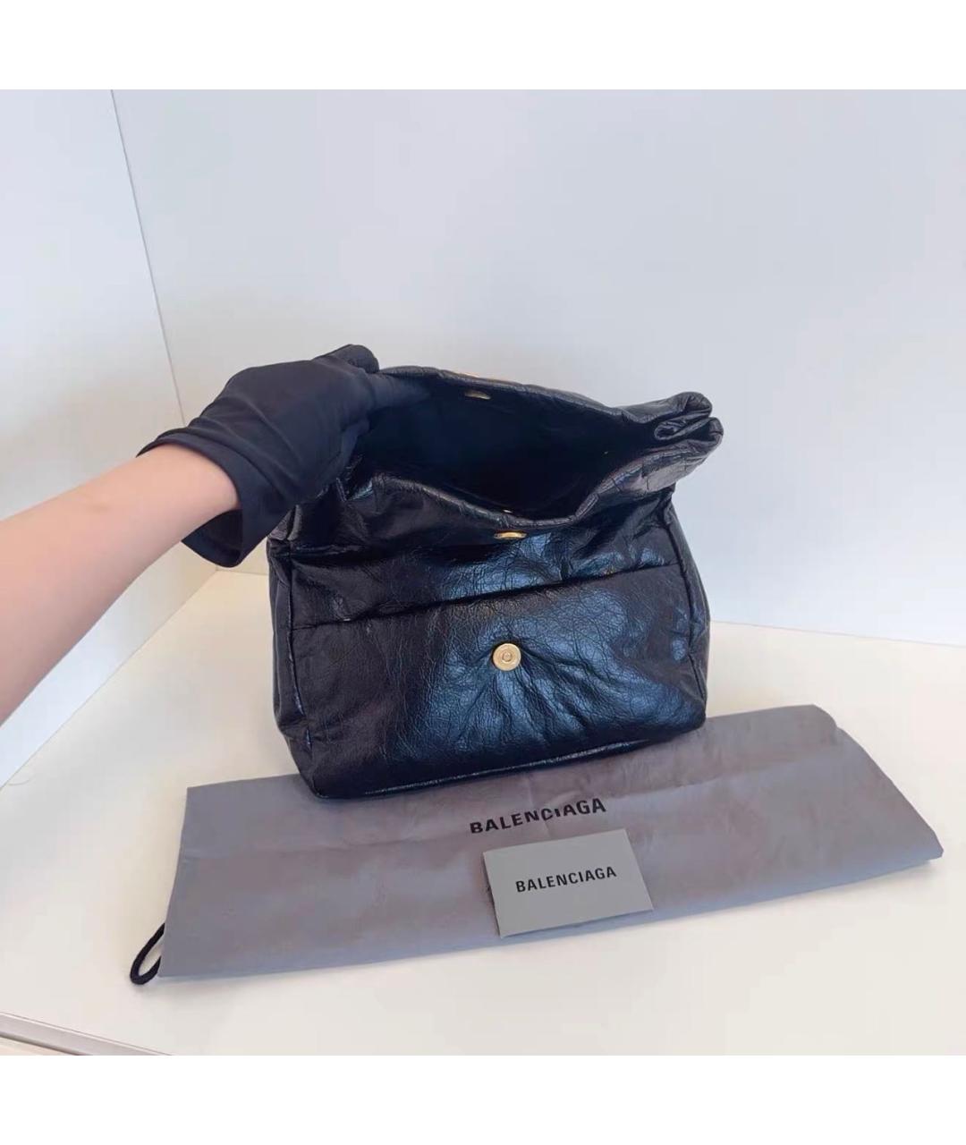 BALENCIAGA Черная кожаная сумка через плечо, фото 7