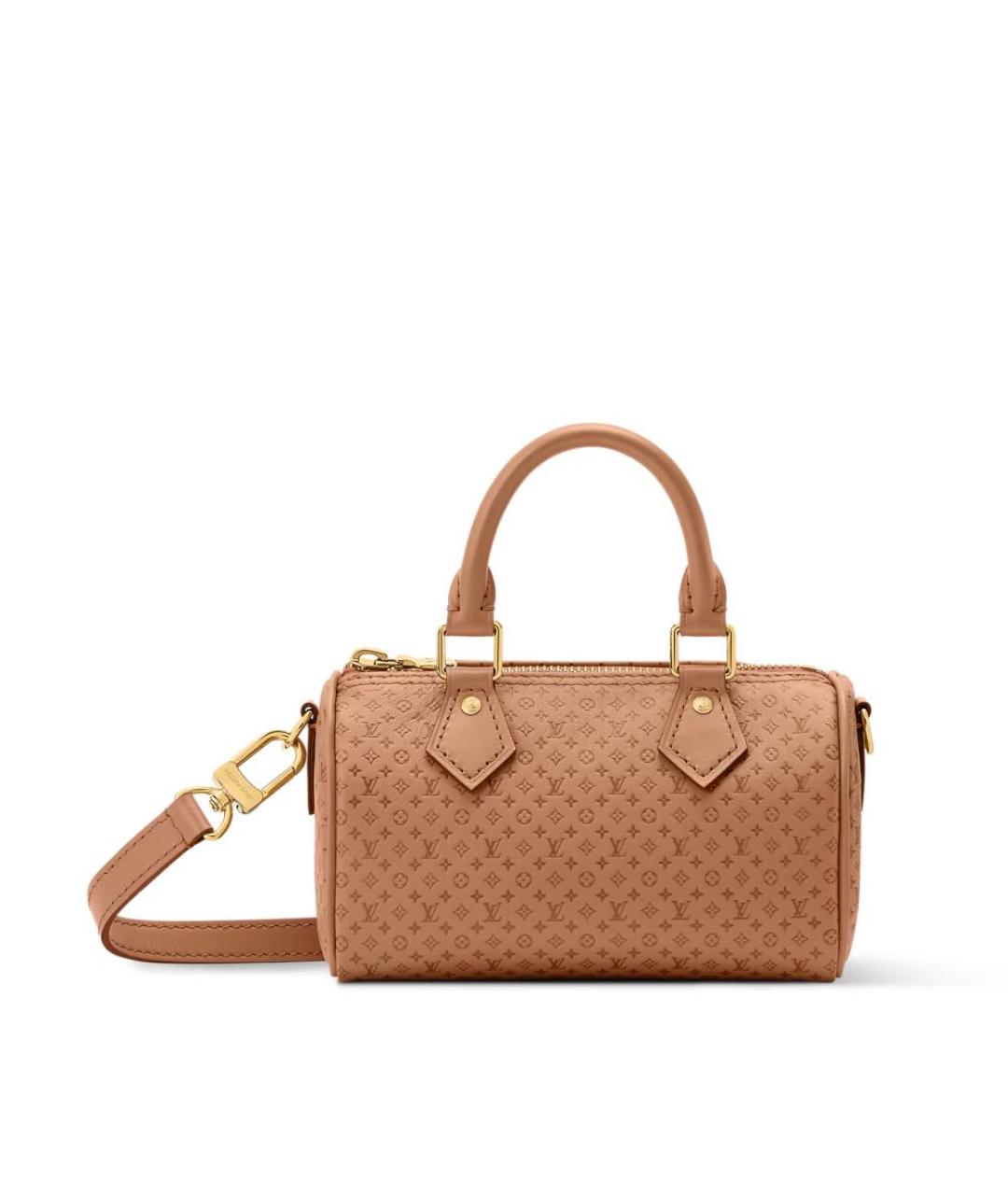 LOUIS VUITTON Коричневая кожаная сумка с короткими ручками, фото 5