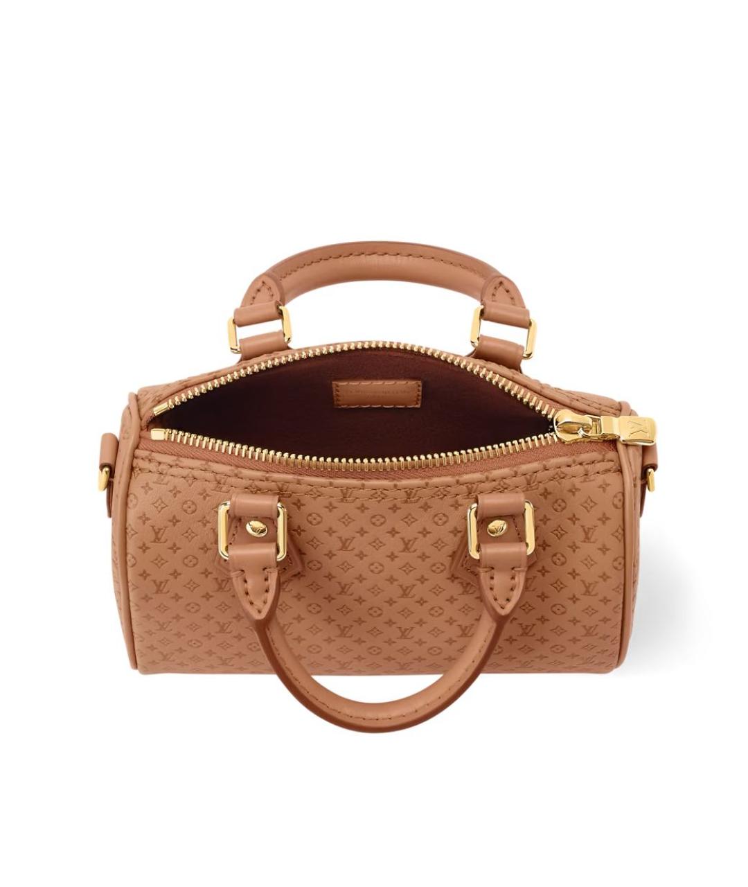 LOUIS VUITTON Коричневая кожаная сумка с короткими ручками, фото 3