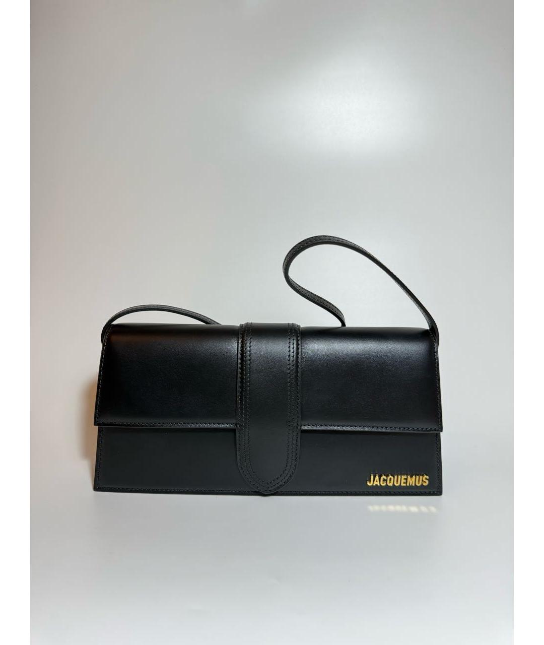 JACQUEMUS Черная кожаная сумка с короткими ручками, фото 8