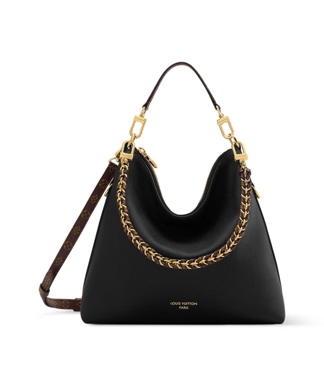 LOUIS VUITTON Черная кожаная сумка тоут, фото 6