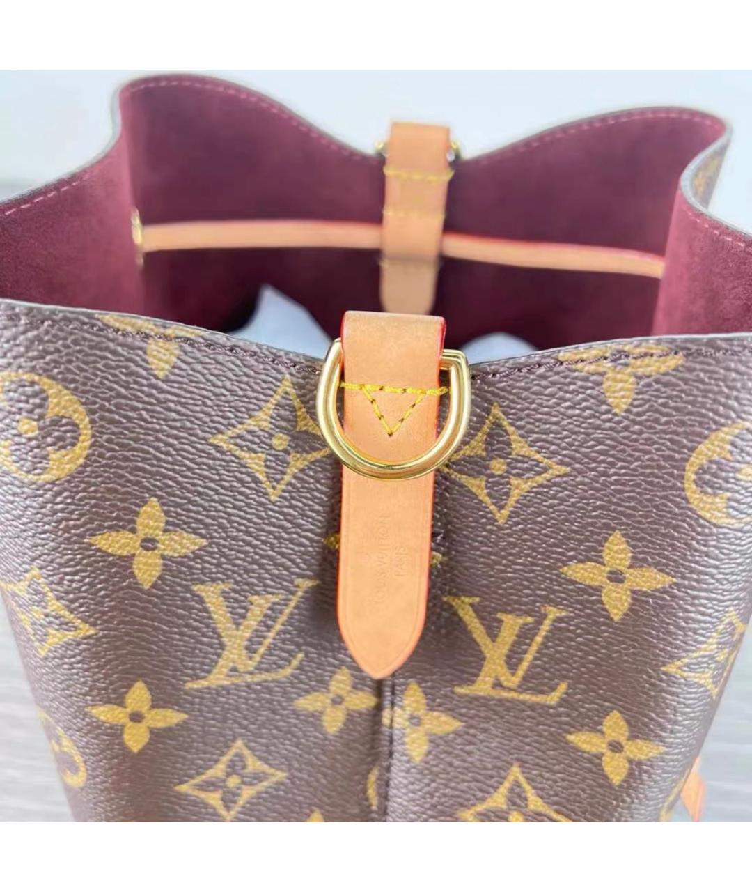 LOUIS VUITTON Коричневая кожаная сумка через плечо, фото 6