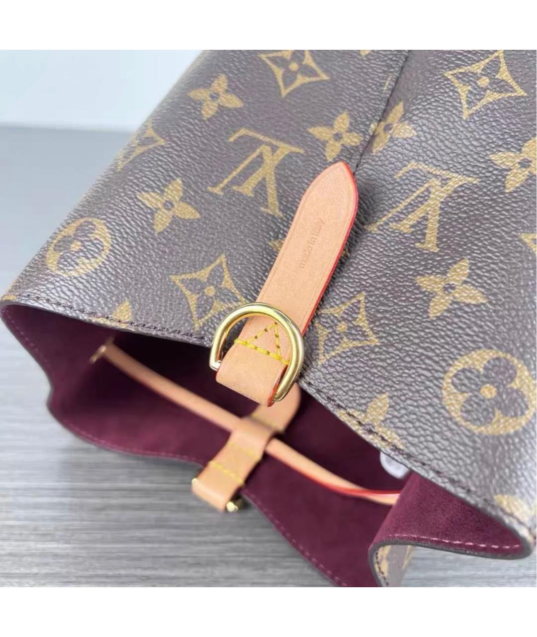 LOUIS VUITTON Коричневая кожаная сумка через плечо, фото 7