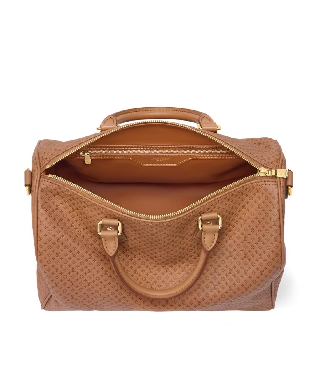 LOUIS VUITTON Коричневая кожаная сумка тоут, фото 3