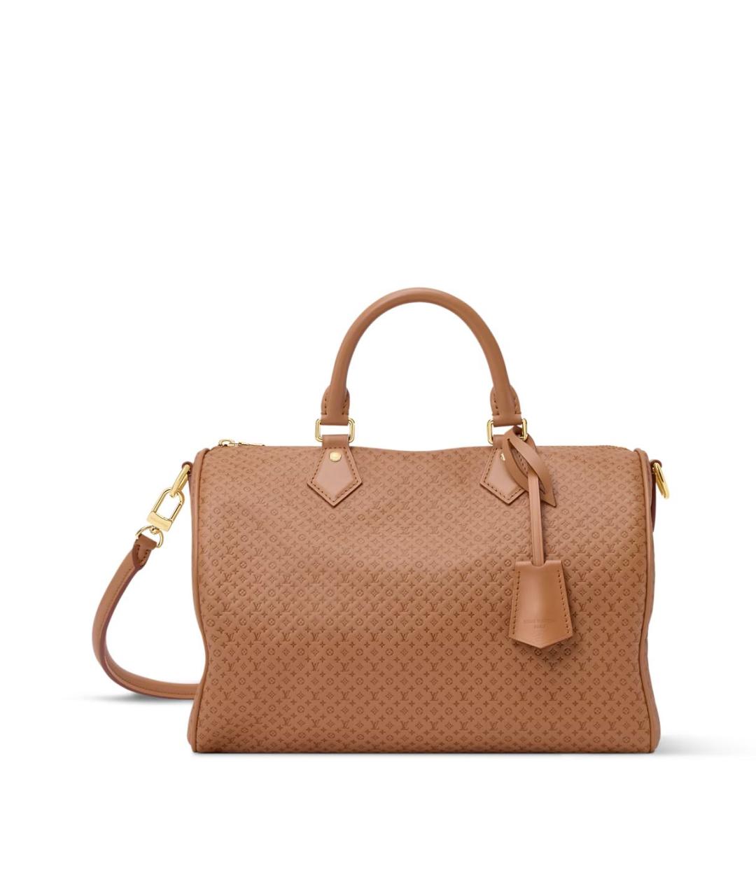 LOUIS VUITTON Коричневая кожаная сумка тоут, фото 6
