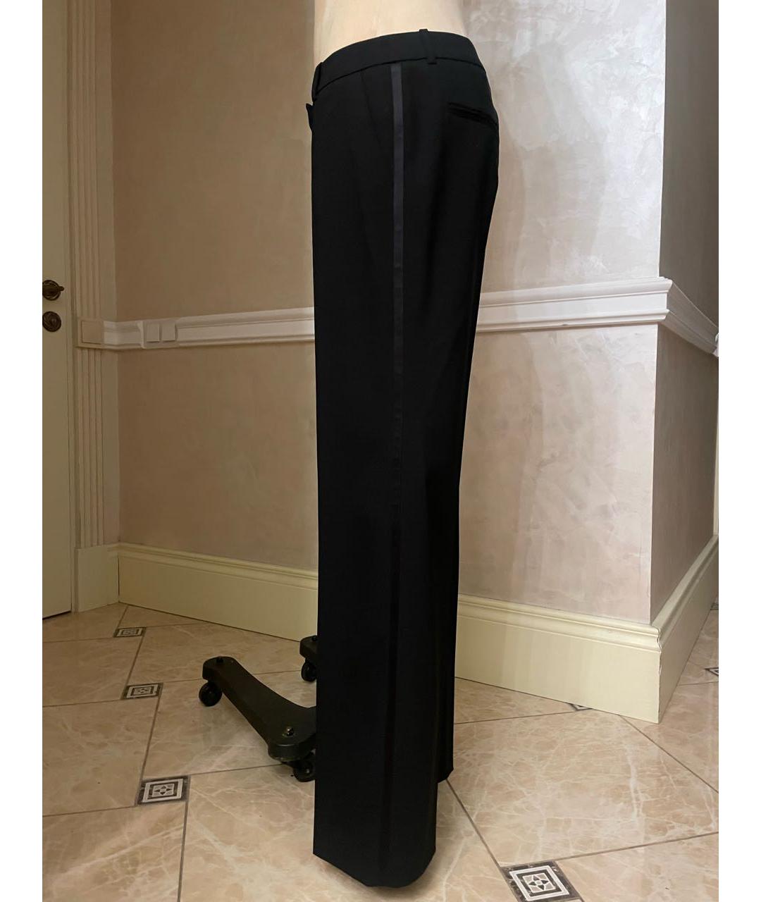 CHRISTIAN DIOR Черные шерстяные прямые брюки, фото 2