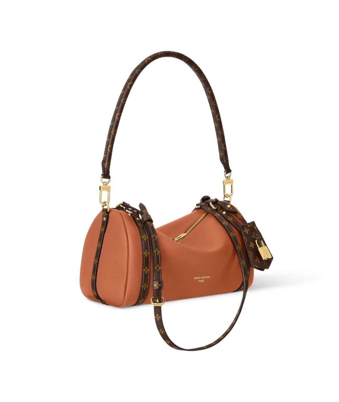 LOUIS VUITTON Коричневая кожаная сумка с короткими ручками, фото 2