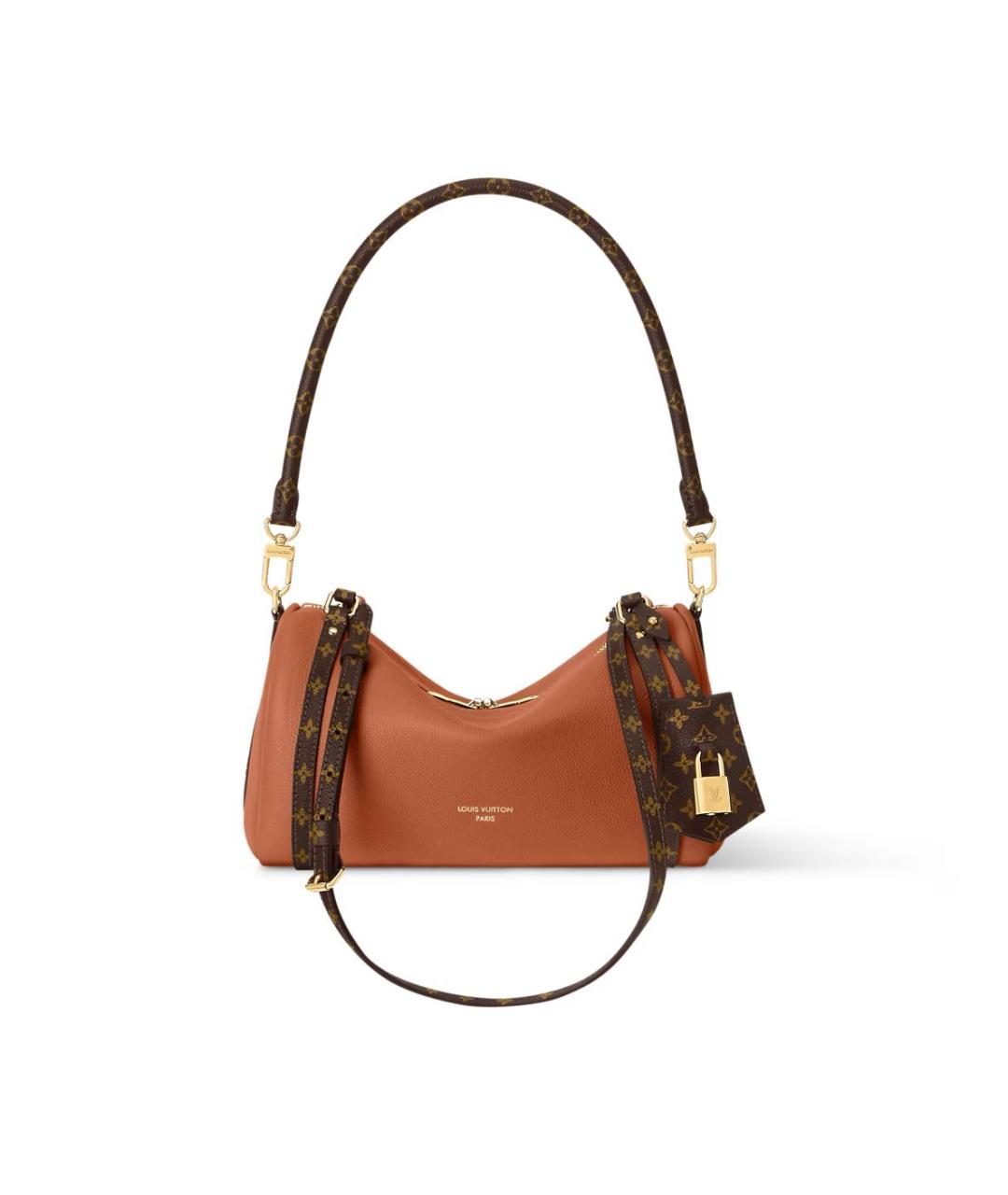 LOUIS VUITTON Коричневая кожаная сумка с короткими ручками, фото 7