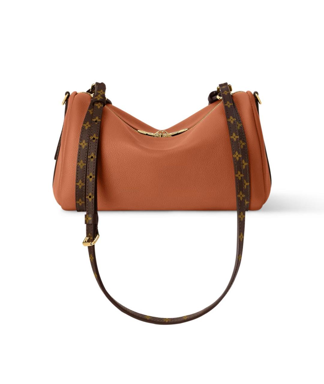 LOUIS VUITTON Коричневая кожаная сумка с короткими ручками, фото 4