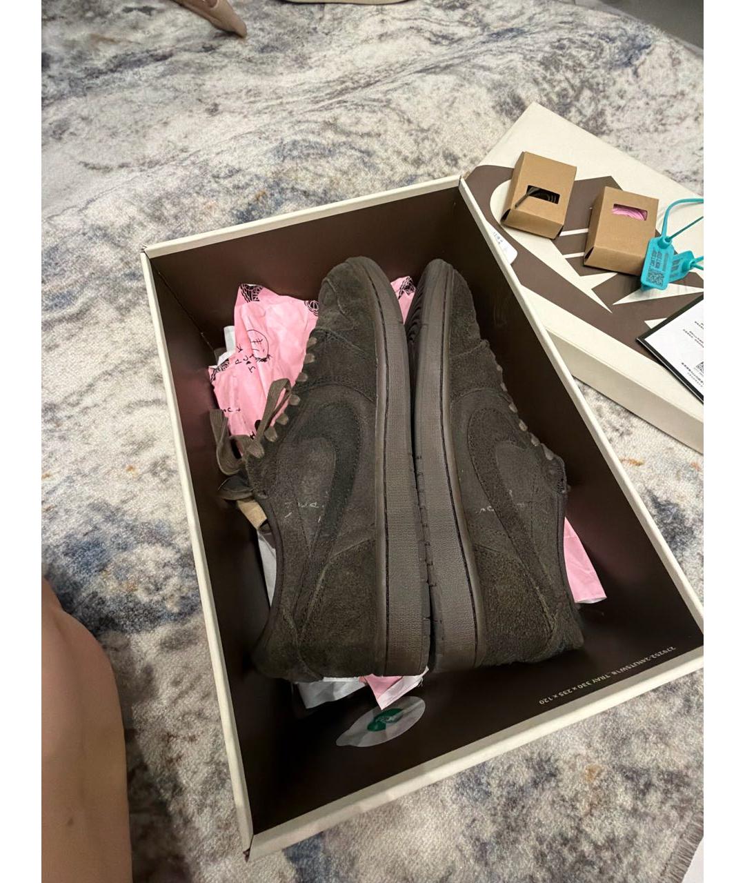 NIKE Коричневые замшевые низкие кроссовки / кеды, фото 6