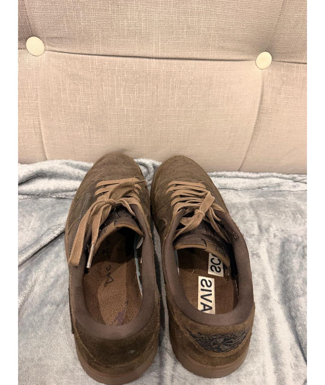 NIKE Коричневые замшевые низкие кроссовки / кеды, фото 3