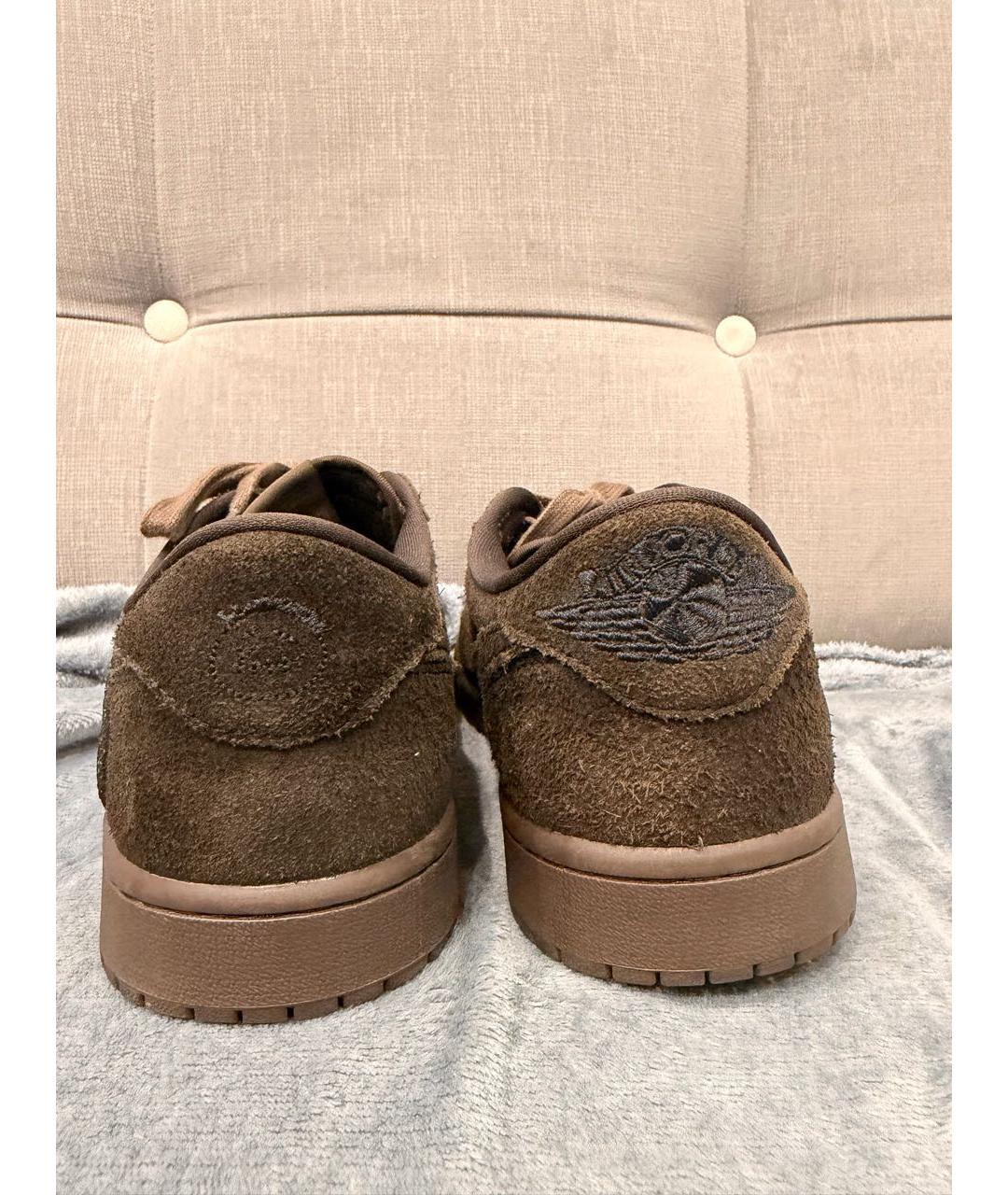 NIKE Коричневые замшевые низкие кроссовки / кеды, фото 4
