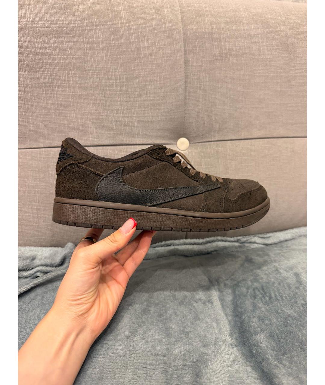 NIKE Коричневые замшевые низкие кроссовки / кеды, фото 7