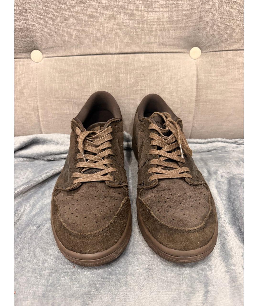 NIKE Коричневые замшевые низкие кроссовки / кеды, фото 2