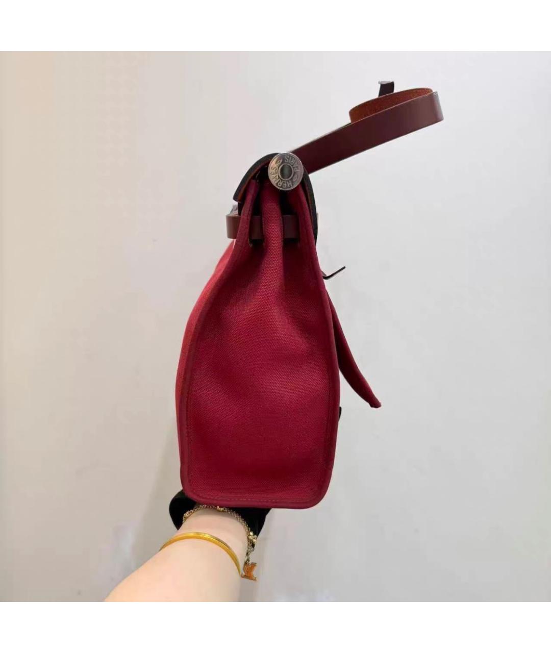 HERMES Бордовая кожаная сумка через плечо, фото 5