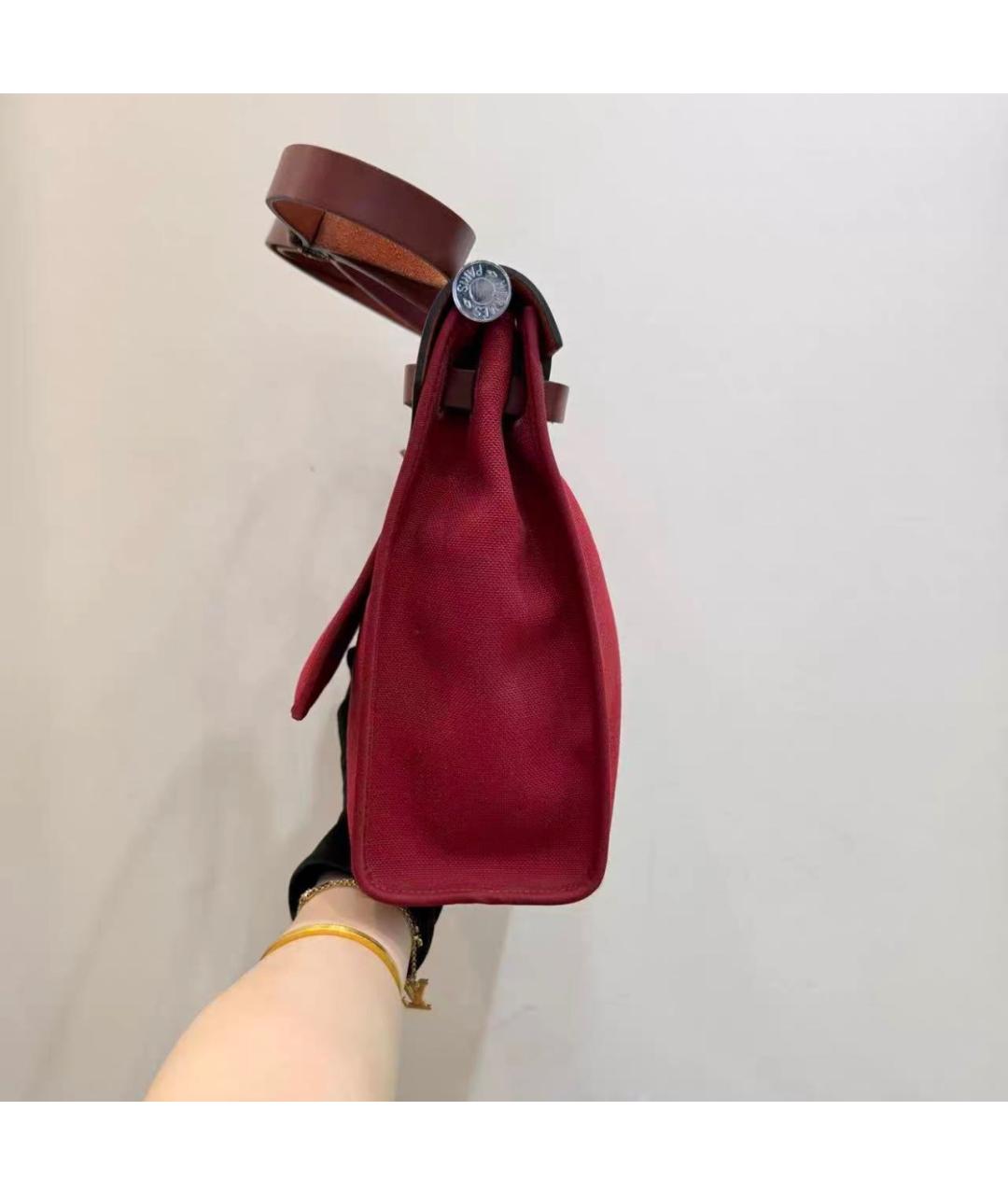 HERMES Бордовая кожаная сумка через плечо, фото 4