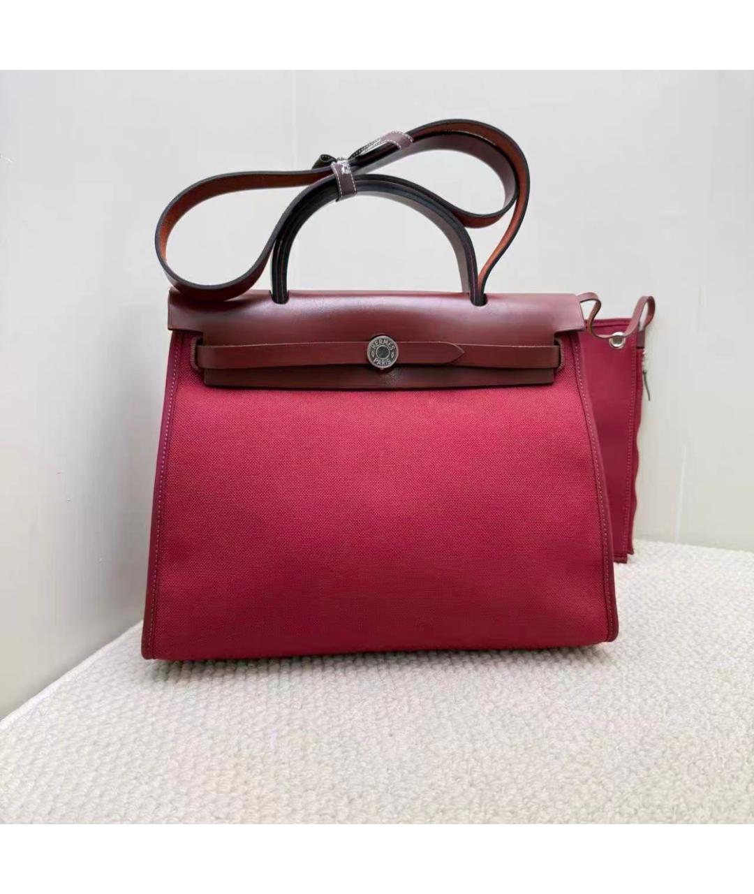 HERMES Бордовая кожаная сумка через плечо, фото 7