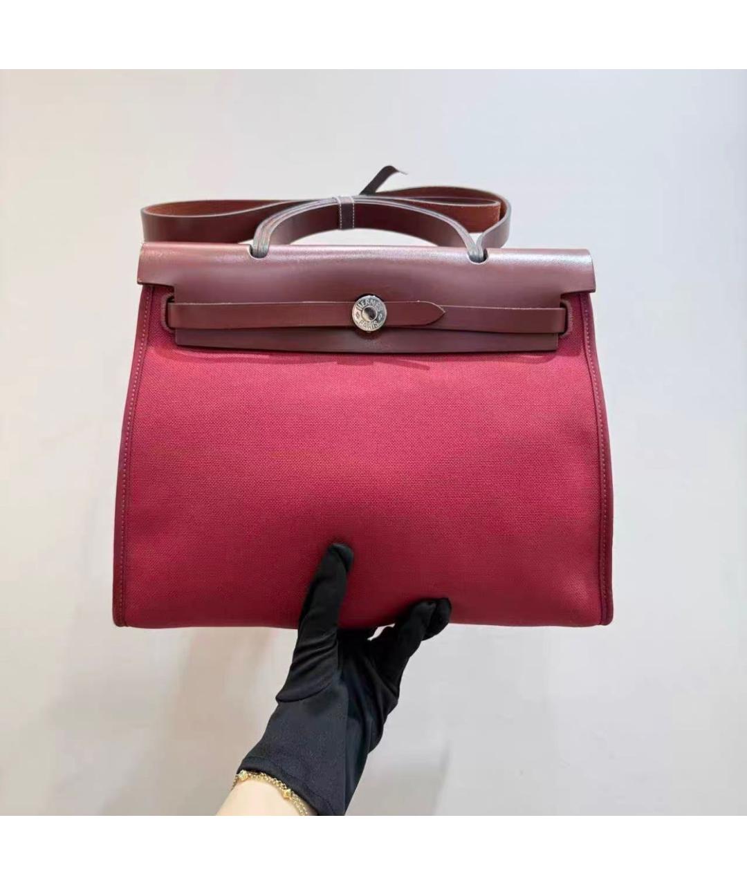HERMES Бордовая кожаная сумка через плечо, фото 2