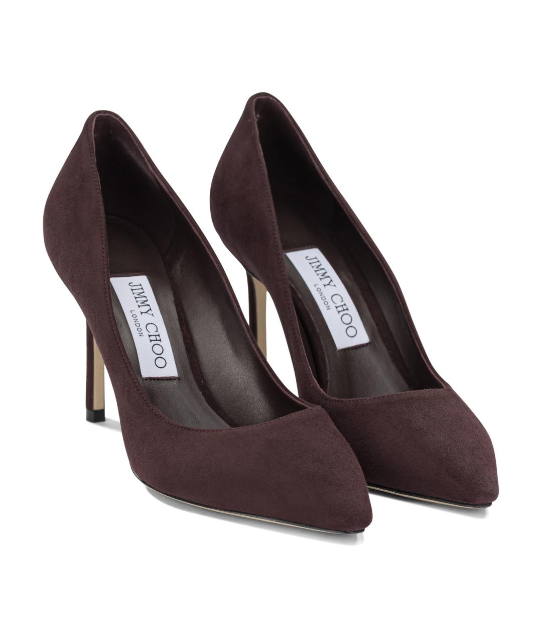 JIMMY CHOO Бордовые кожаные туфли, фото 2