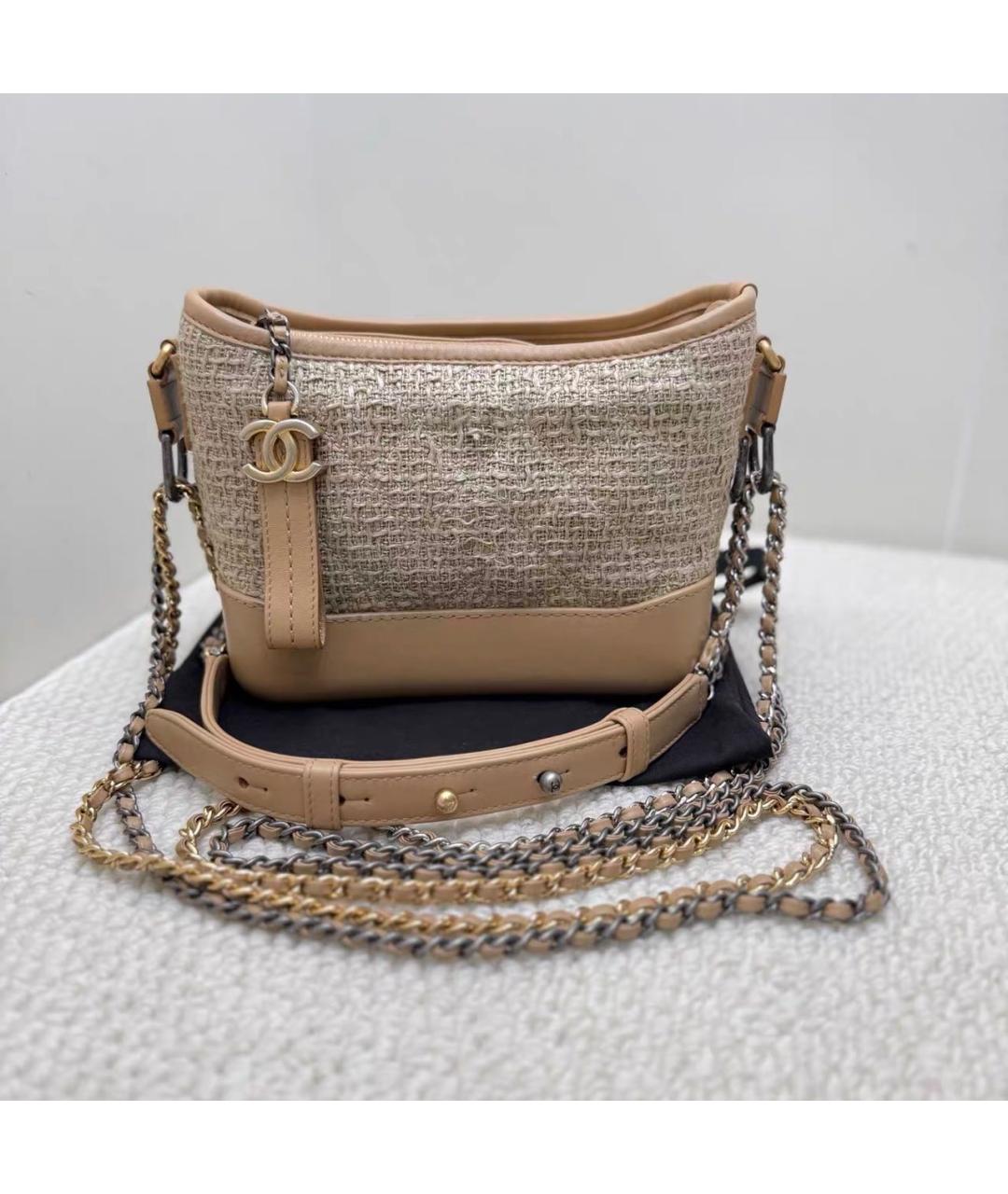 CHANEL Бежевая кожаная сумка через плечо, фото 2