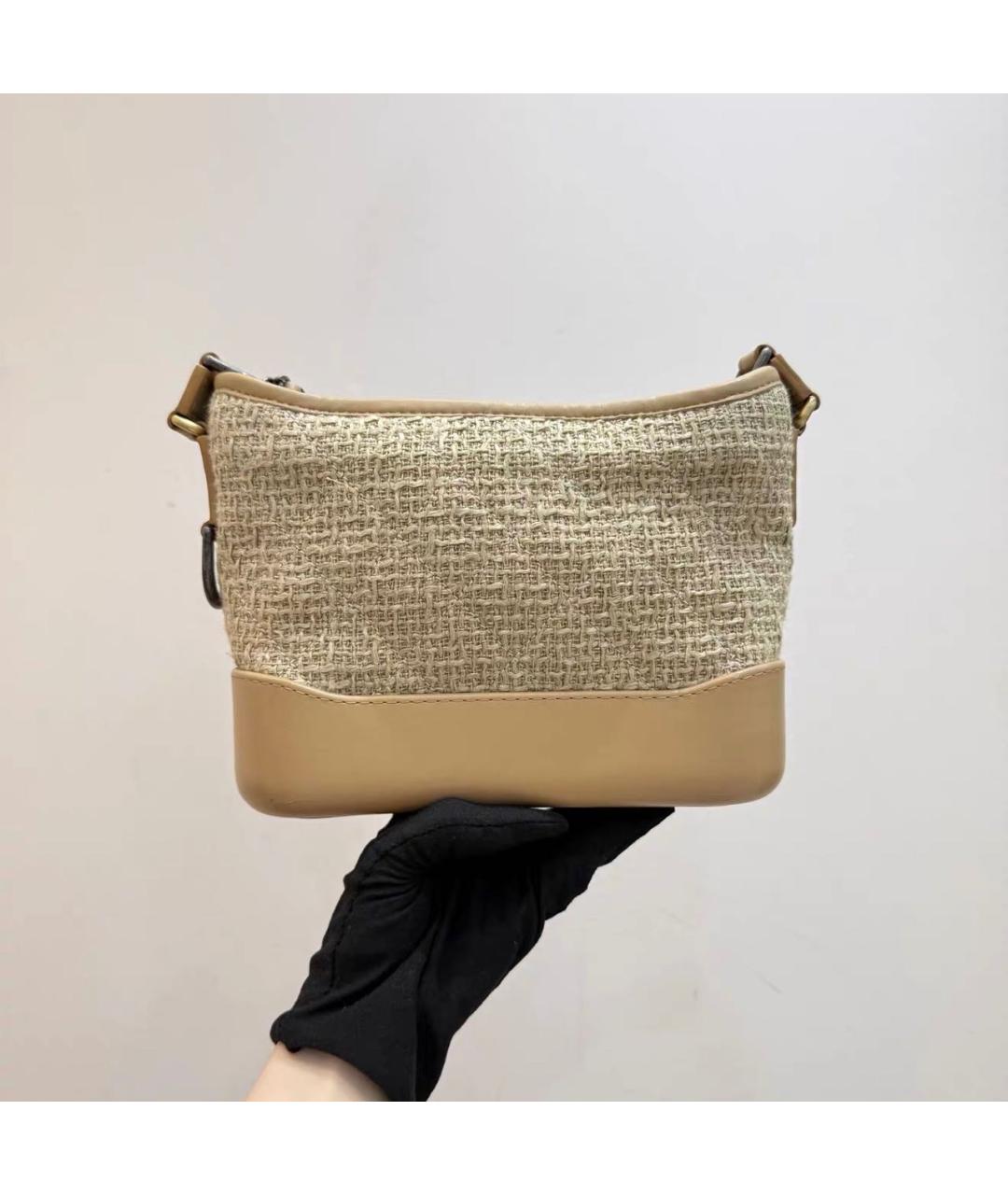 CHANEL Бежевая кожаная сумка через плечо, фото 3