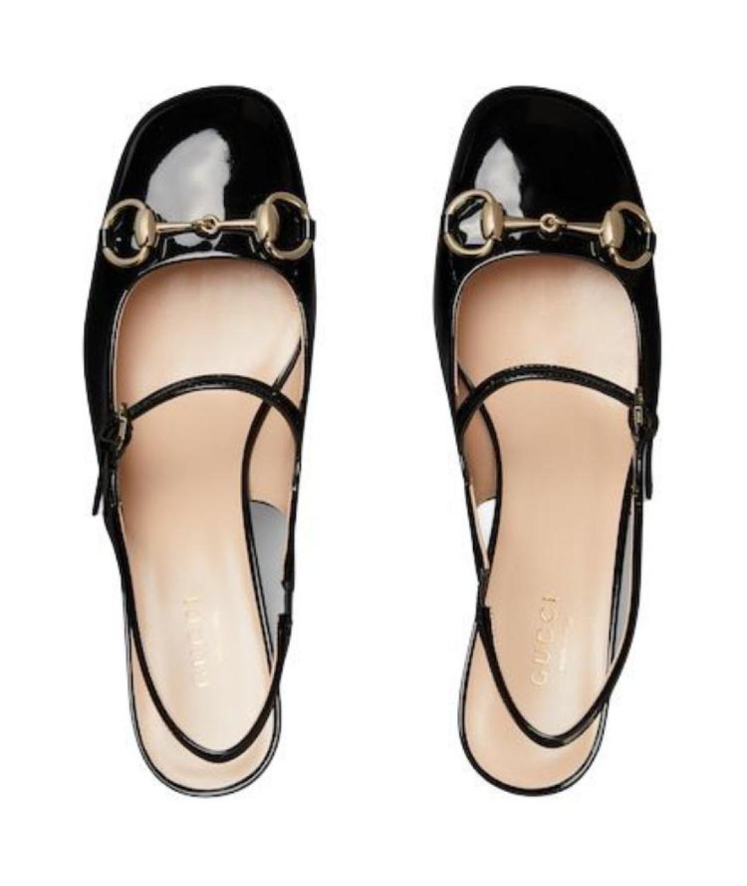 GUCCI Черные кожаные босоножки, фото 4