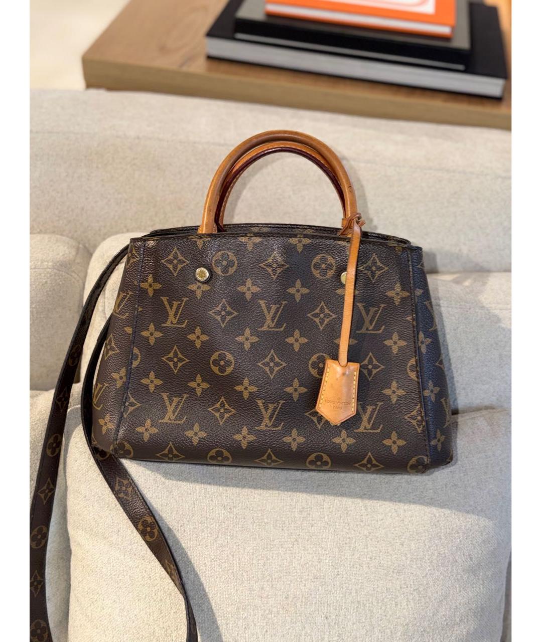 LOUIS VUITTON Коричневая кожаная сумка через плечо, фото 2